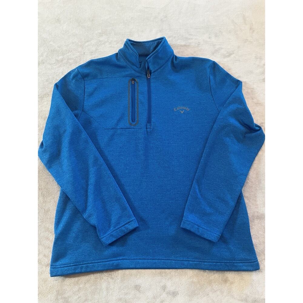 Callaway Jacket Blue 1/4 Quarter Zip Fleece Golf Long Sleeve Pullover Men's M